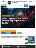 Crypto News: Major cryptocurrencies fell sharply after Donald Trump signaled new U.S. tariffs, triggering sell-offs across global crypto and equity markets.| Live Bitcoin News