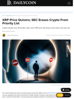 XRP Price Quivers; SEC Erases Crypto From Priority List - DailyCoin