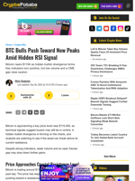 BTC Bulls Push Toward New Peaks Amid Hidden RSI Signal