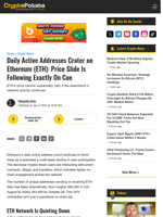 Daily Active Addresses Crater on Ethereum (ETH): Price Slide Is Following Exactly On Cue