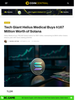 Tech Giant Helius Medical Buys $167 Million Worth of Solana - CoinCentral