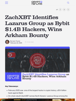 ZachXBT Identifies Lazarus Group as Bybit $1.4B Hackers, Wins Arkham Bounty – CryptoNinjas