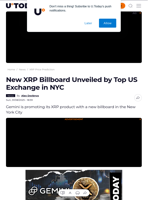 New XRP Billboard Unveiled by Top US Exchange in NYC - U.Today