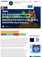 SOL Price Prediction: Why Analysts Call Solana and MoonBull the Best Crypto to Buy Before the Next Bull Run | Live Bitcoin News