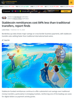 Stablecoin Remittances Offer Major Cost Savings: Report