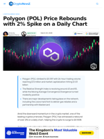 Polygon (POL) Price Rebounds with 2% Spike on a Daily Chart