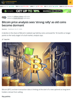 Analysis Sees New Bitcoin Bull Market as Older Coins’ Realized Cap Share Drops