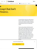 'Am I Too Late to Invest' in Crypto? This Wall Street Bank's Answer Might Surprise You