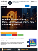 Ethereum Drives $5B Stablecoin Revenue in 2025