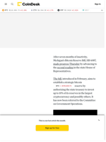 Bitcoin (BTC) News: Michigan's Stalled Reserve Bill Advances After 7 Months