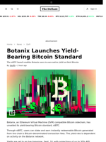 Botanix Launches Yield-Bearing Bitcoin Standard - 