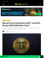 Bitcoin Price Prediction 2027: Can BTC Reach $150,000 Next Year? - CoinCentral