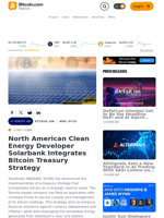 North American Clean Energy Developer Solarbank Integrates Bitcoin Treasury Strategy – News Bytes Bitcoin News