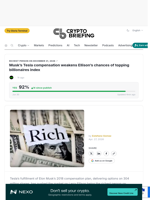 Musk's Tesla compensation weakens Ellison's chances of topping billionaires index