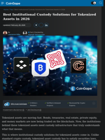 Best Institutional Custody Solutions for Tokenized Assets in 2026