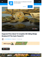 Dogecoin Price About To Complete 4th Falling Wedge Breakout Of The Cycle Toward $1 | Bitcoinist.com