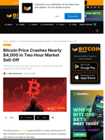 Bitcoin Price Plunges Nearly $4,000 In Two Hours