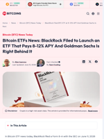 BlackRock Filed BTC ETF at 8-12% APY And Goldman Sachs Is Next