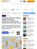 Analyst: Bitcoin Peaks Follow Halving Patterns—Next One Expected by Late 2025 – Featured Bitcoin News