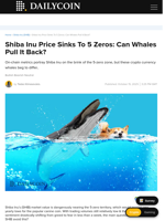 Shiba Inu Price Sinks To 5 Zeros: Can Whales Pull It Back? - DailyCoin