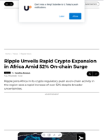 Ripple Unveils Rapid Crypto Expansion in Africa Amid 52% On-chain Surge - U.Today