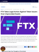 FTX Takes Legal Action Against Token Issuers Over Unprovided Assets