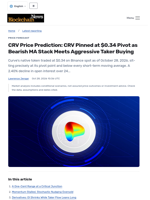 CRV Price Prediction: CRV Pinned at $0.34 Pivot as Bearish MA Stack Meets Aggressive Taker Buying - Blockchain.News
