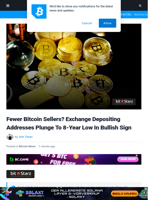 Fewer Bitcoin Sellers? Exchange Depositing Addresses Plunge To 8-Year Low In Bullish Sign | Bitcoinist.com