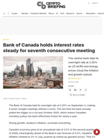 Bank of Canada holds interest rates steady for seventh consecutive meeting