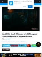 Upbit Shifts Nearly All Assets to Cold Storage as Exchange Responds to Security Concerns | Bitcoinist.com