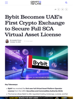 Bybit Becomes UAE’s First Crypto Exchange to Secure Full SCA Virtual Asset License