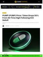 PUMP (PUMP) Price: Token Drops 56% From All-Time High Following ICO Selloff - CoinCentral