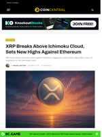 XRP Breaks Above Ichimoku Cloud, Sets New Highs Against Ethereum - CoinCentral