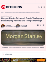 Morgan Stanley To Launch Crypto Trading: Are Banks Paying Heed To Eric Trump's Warning? - 99Bitcoins