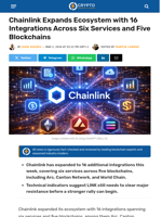 Chainlink Expands Ecosystem with 16 Integrations