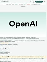 Parents sue OpenAI, alleging ChatGPT coached daughter off seizure medication