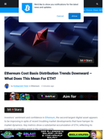 Ethereum Cost Basis Distribution Trends Downward - What Does This Mean For ETH? | Bitcoinist.com