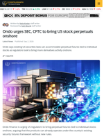 Ondo Says US Rules Can Support Stock Perpetual Futures