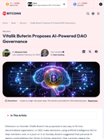 Vitalik Buterin Proposes AI-Powered DAO Governance - 99Bitcoins