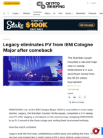 Legacy eliminates PV from IEM Cologne Major after comeback