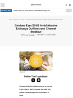 Cardano Eyes $0.82 Amid Massive Exchange Outflows and Channel Breakout