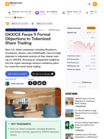 OKXICE Faces 9 Formal Objections to Tokenized Share Trading