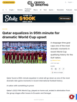 Qatar equalizes in 95th minute for dramatic World Cup upset