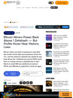 Bitcoin Miners Power Back Above 1 Zettahash — But Profits Hover Near Historic Lows – Mining Bitcoin News