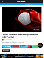 Cardano Shorts Pile Up As Weekly Rates Reach Multi-Year High | Bitcoinist.com