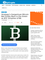 Strategy’s Gargantuan Bitcoin Bet Finally Back in the Green as BTC Smashes $78K ⋆ ZyCrypto