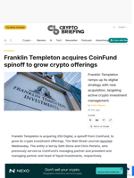 Franklin Templeton acquires CoinFund spinoff to grow crypto offerings