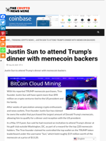 Justin Sun to attend Trump's dinner with memecoin backers - The Crypto News Wire