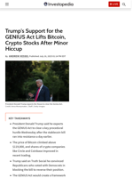 Trump's Support for the GENIUS Act Lifts Bitcoin, Crypto Stocks After Minor Hiccup
