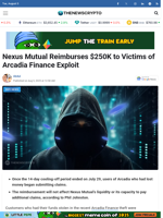 Nexus Mutual Reimburses $250K to Victims of Arcadia Finance Exploit - TheNewsCrypto